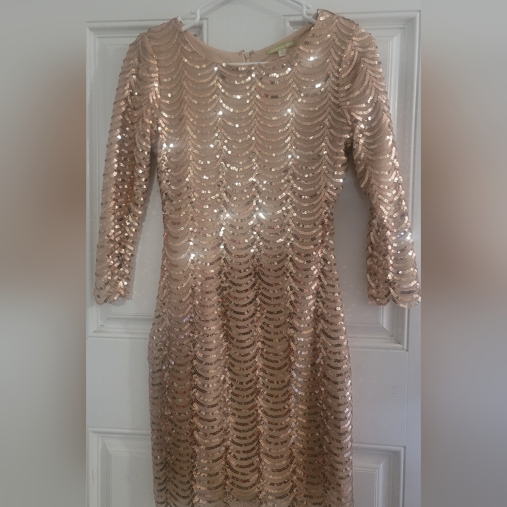 Gianni Binni sequin gold dress formal
